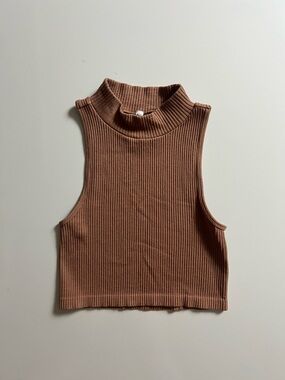 Aeropostale Seamless Cropped Tank, Brown, Size S